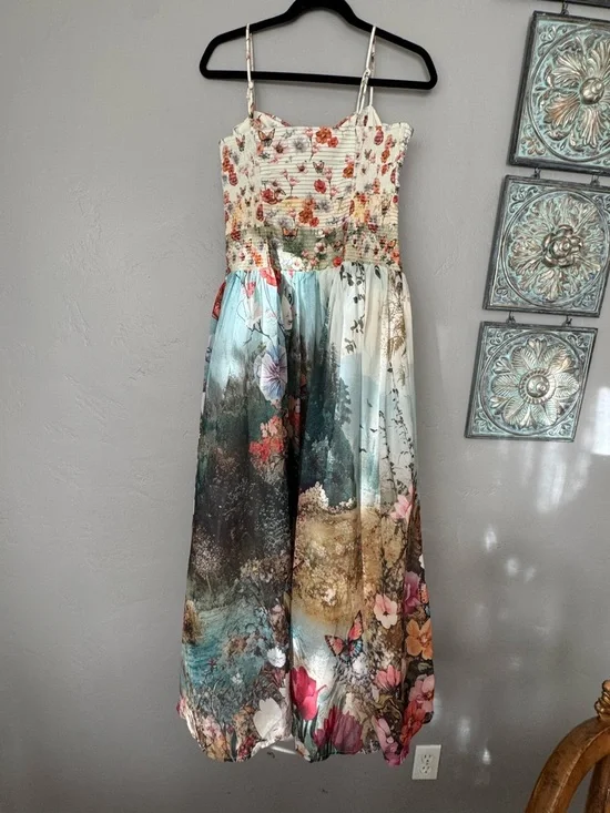 Anthropologie The Muse Basque Waist Midi Dress - Picture 3 of 6